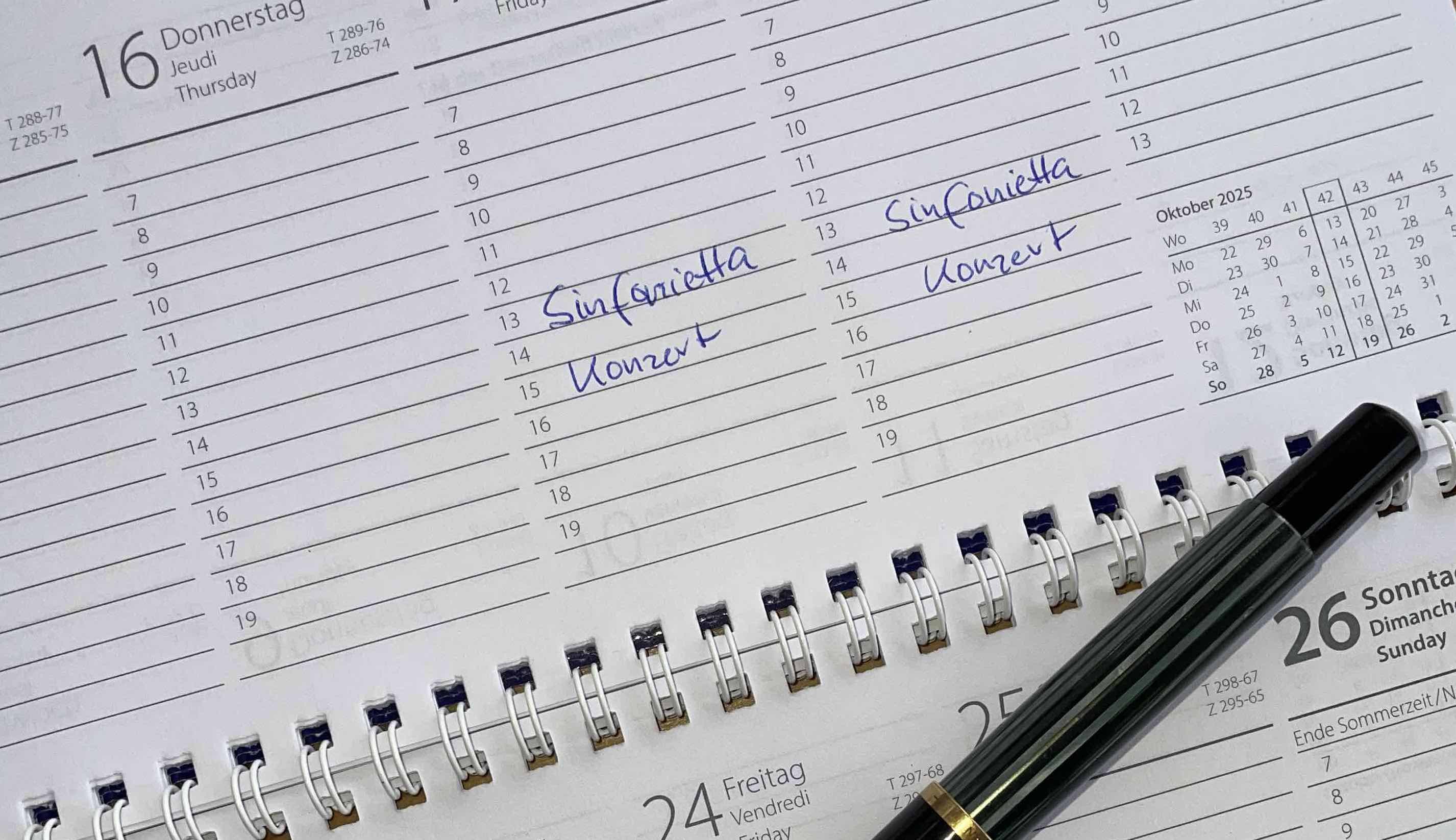 Kalendereintrag mit Konzerttermin.